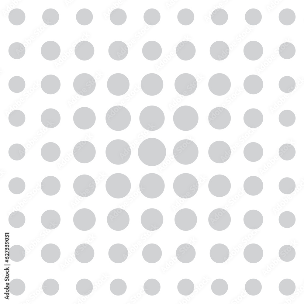 Grey dots on white background vector pattern