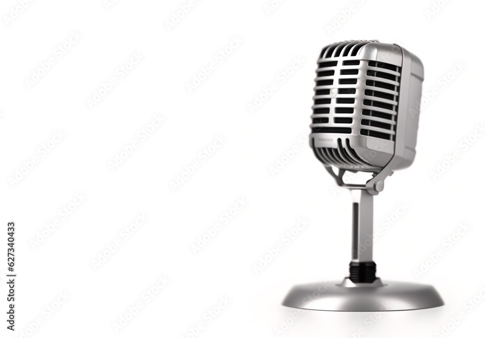 Podcast microphone on a white background Podcast microphone on a white background