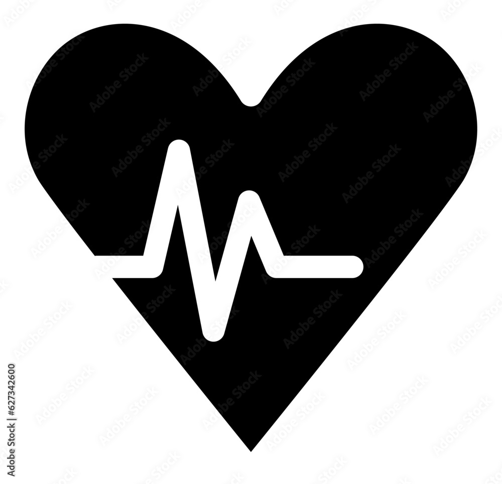 Black and White Heart Beat Rythm Graph Line Health Icon. Vector Image. Black and White Heart Beat Rythm Graph Line Health Icon. Vector Image.