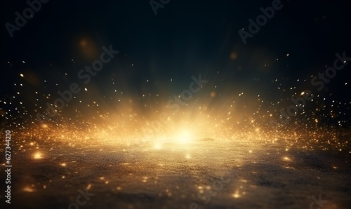 Abstract golden dust light background