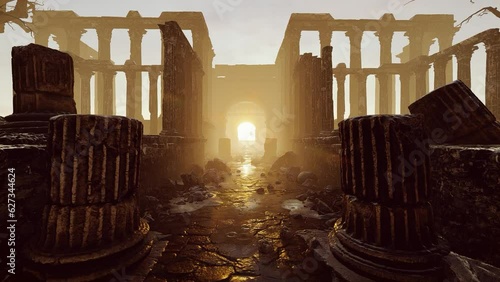 Ancient Temples in a 3D animation