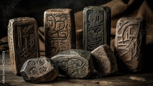 A set of ancient rune photo