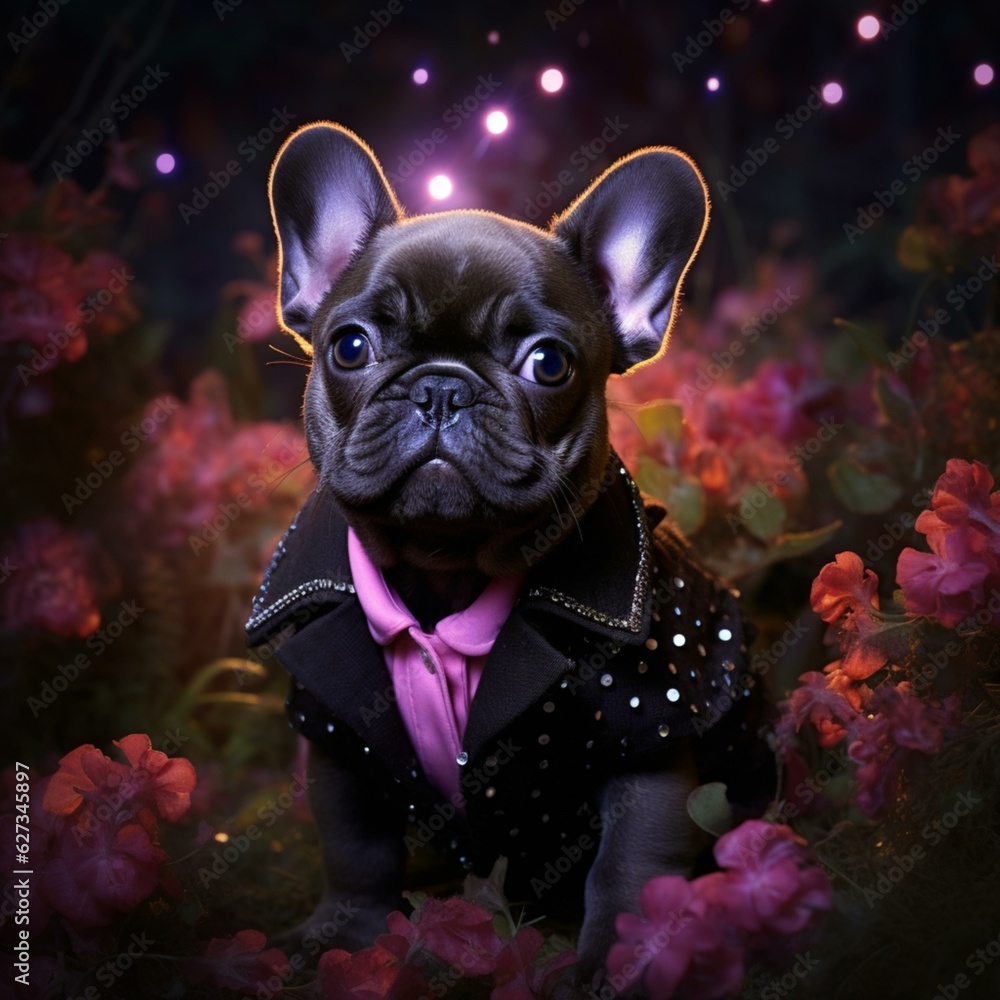 Frenchie in modern clothes
