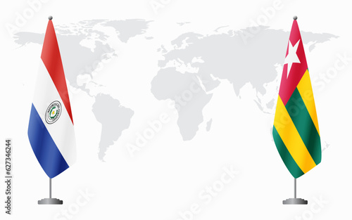 Paraguay and Togo flags for official meeting