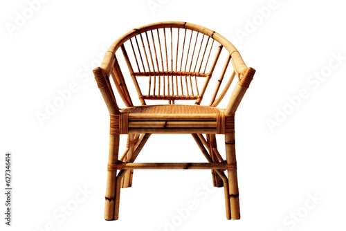 Bamboo chair. isolated object, transparent background