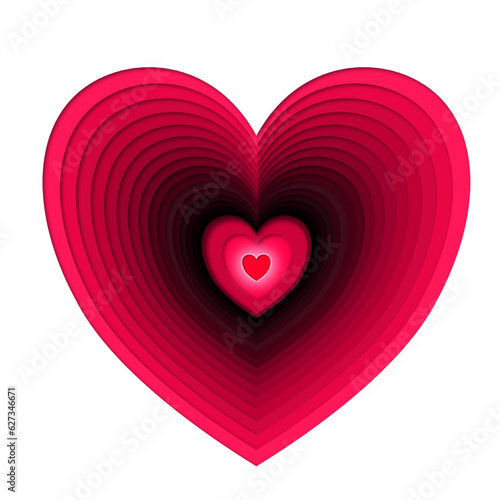 red heart paper cut illustration