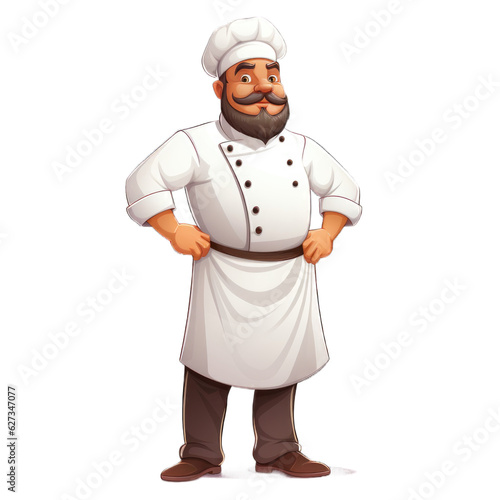 Chef cartoon character isolated on transparent background. Generative AI