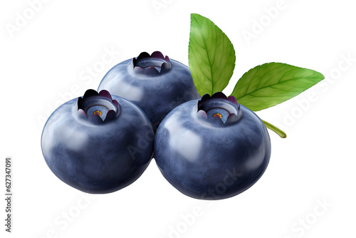 Blueberry isolated on transparent background. Fresh raw organic fruitisolated -  Generative AI
