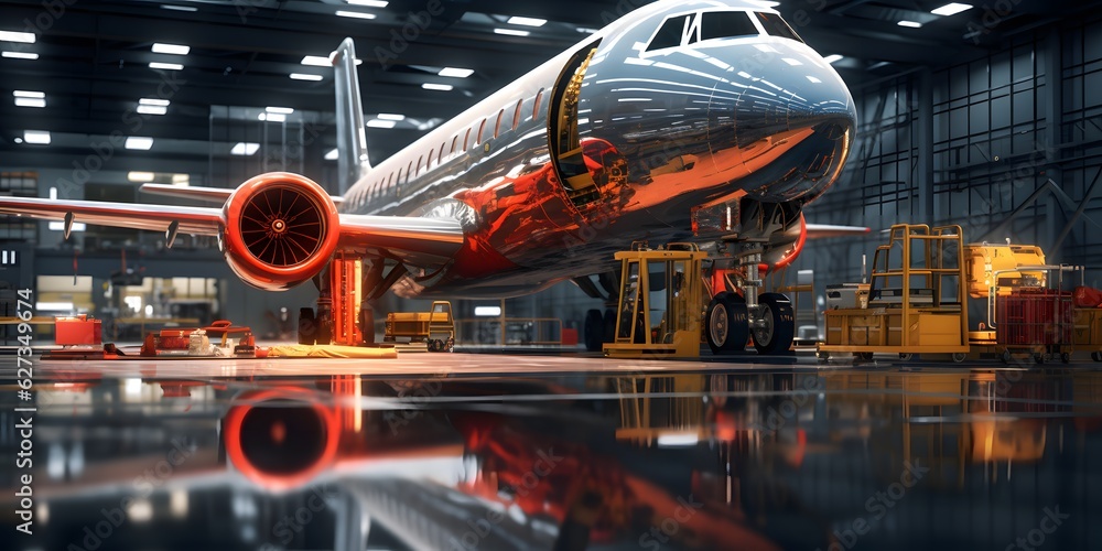 Obraz premium hangar aircraft maintenance