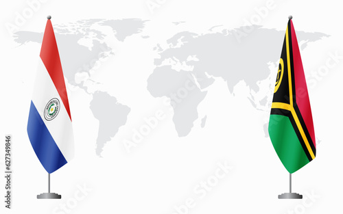 Paraguay and Vanuatu flags for official meeting