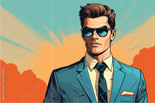 Business man vector style illustration