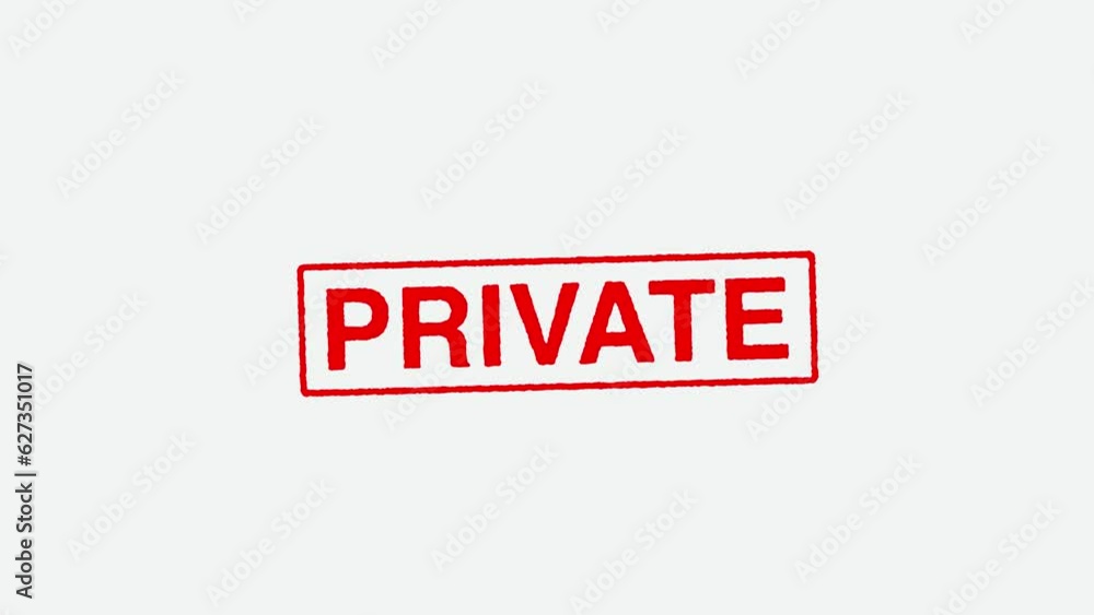 Close Up Real Hand Stamping Private Stamp on White Background Close Up Real Hand Stamping Private Stamp on White Background