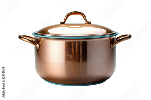 Copper pot. isolated object, transparent background