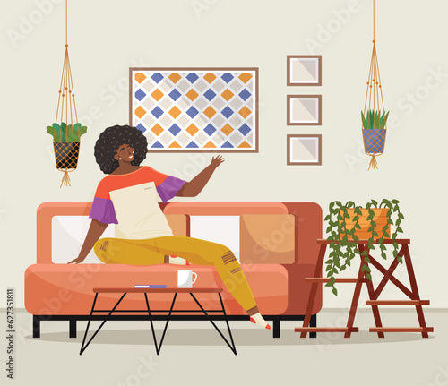 Home office. Interior vector illustration. Work from home. Furniture in office area for comfort and style Remote work Home office for work and home Well-organized room promotes clutter-free
