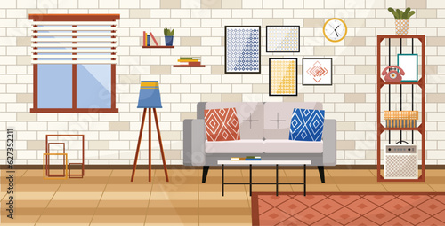Home office. Interior vector illustration. Work from home. Office area is thoughtfully arranged for optimal productivity Working from home offers flexibility to balance work and personal life