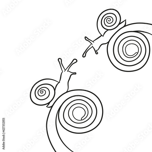 Illustration Line Art Tier Schnecke