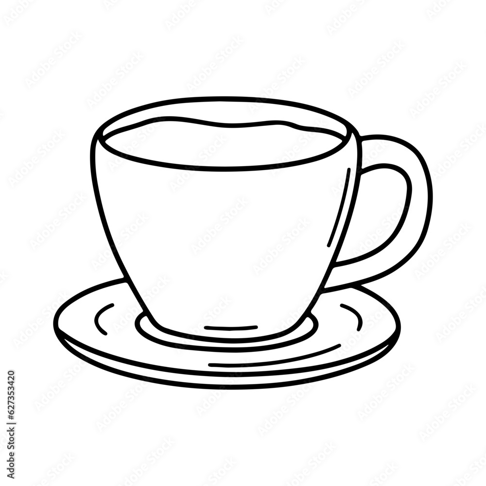 Coffee cup. Saucer and cup of coffee icon Coffee cup. Saucer and cup of coffee icon