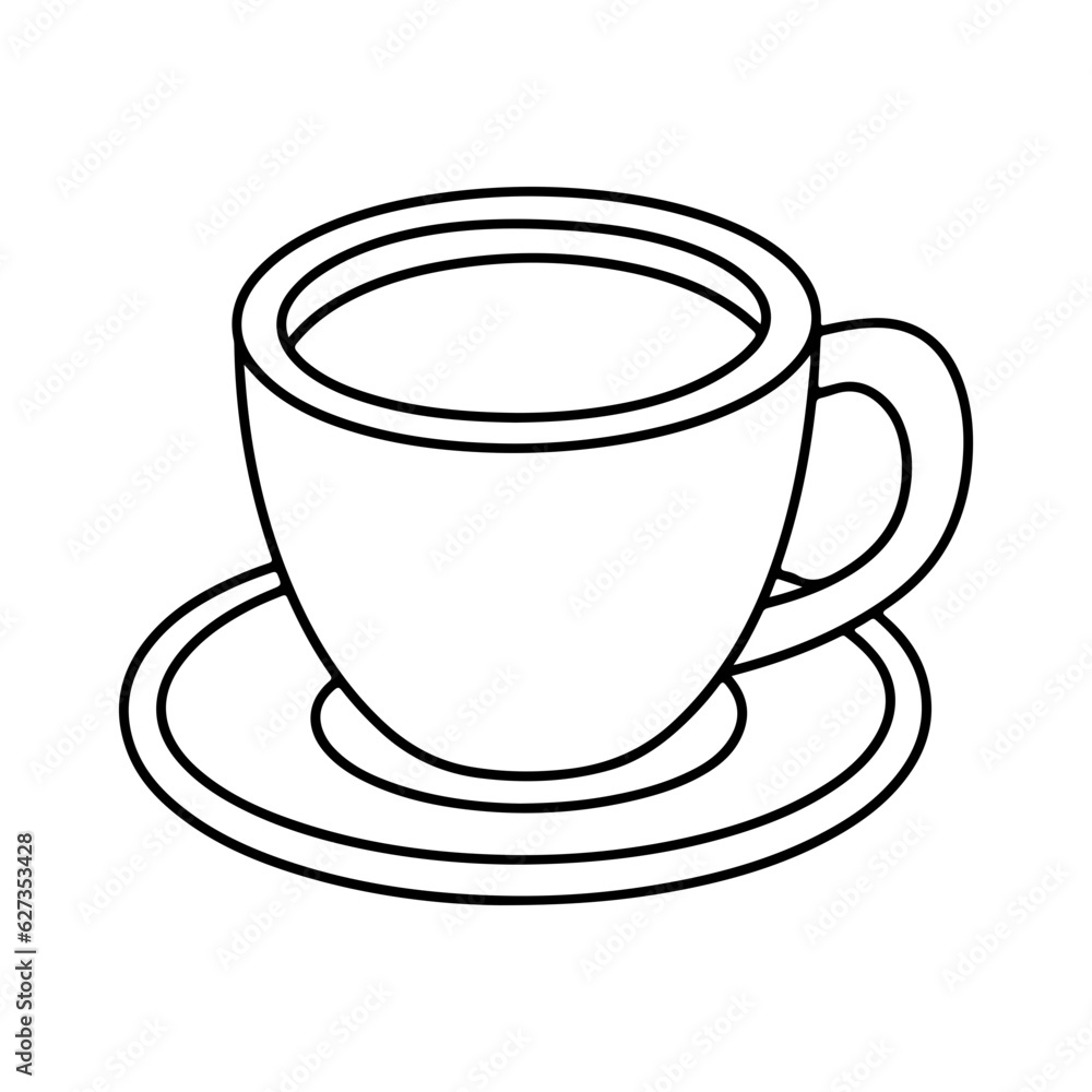 Coffee cup. Saucer and cup of coffee icon Coffee cup. Saucer and cup of coffee icon