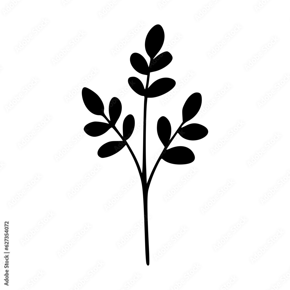 Minimalist branch with leaves icon Minimalist branch with leaves icon