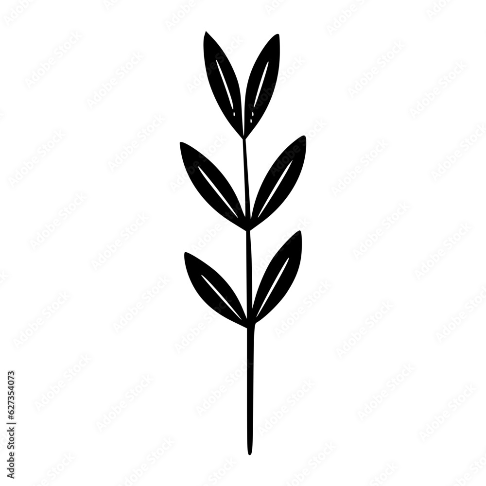Minimalist branch with leaves icon Minimalist branch with leaves icon