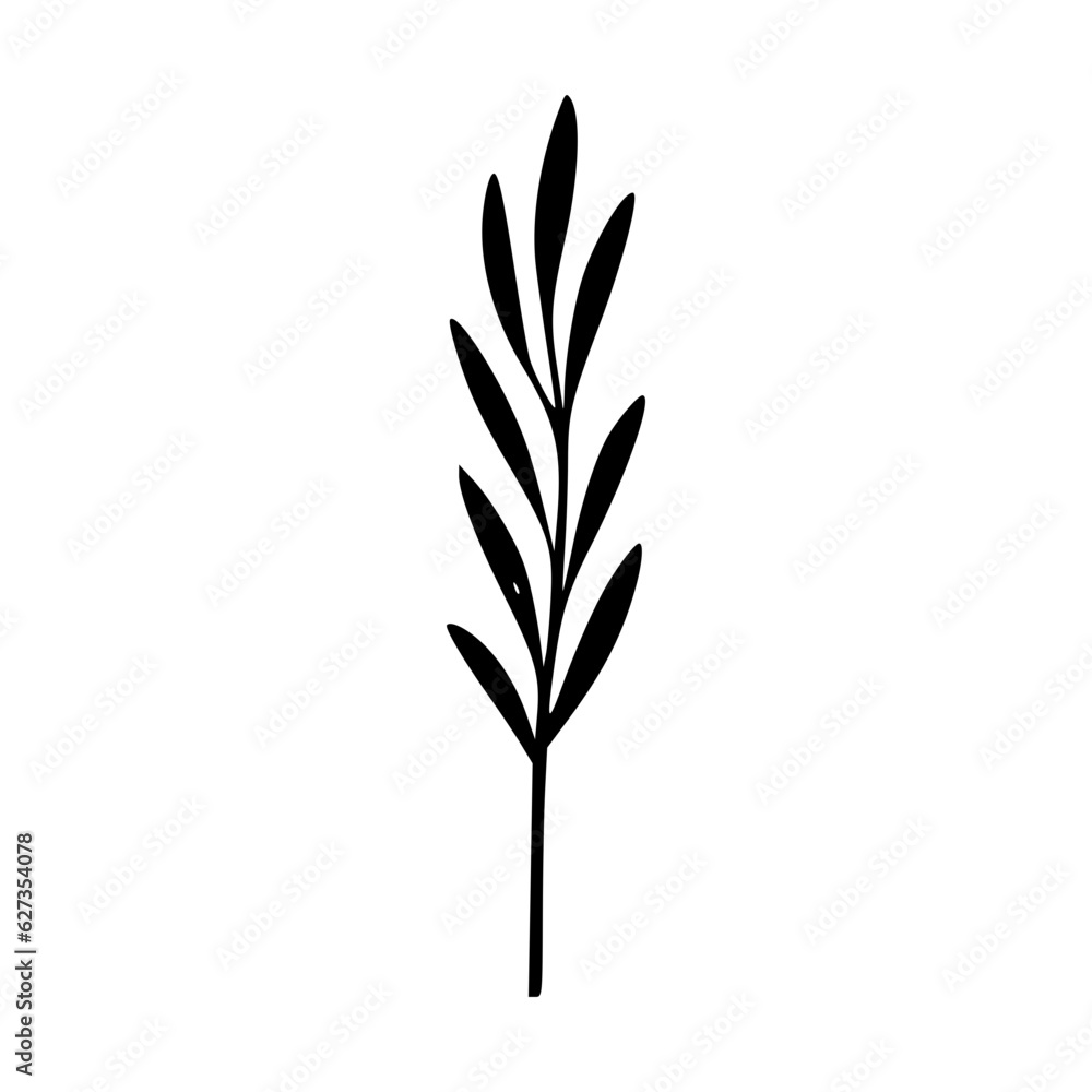 Minimalist branch with leaves icon Minimalist branch with leaves icon