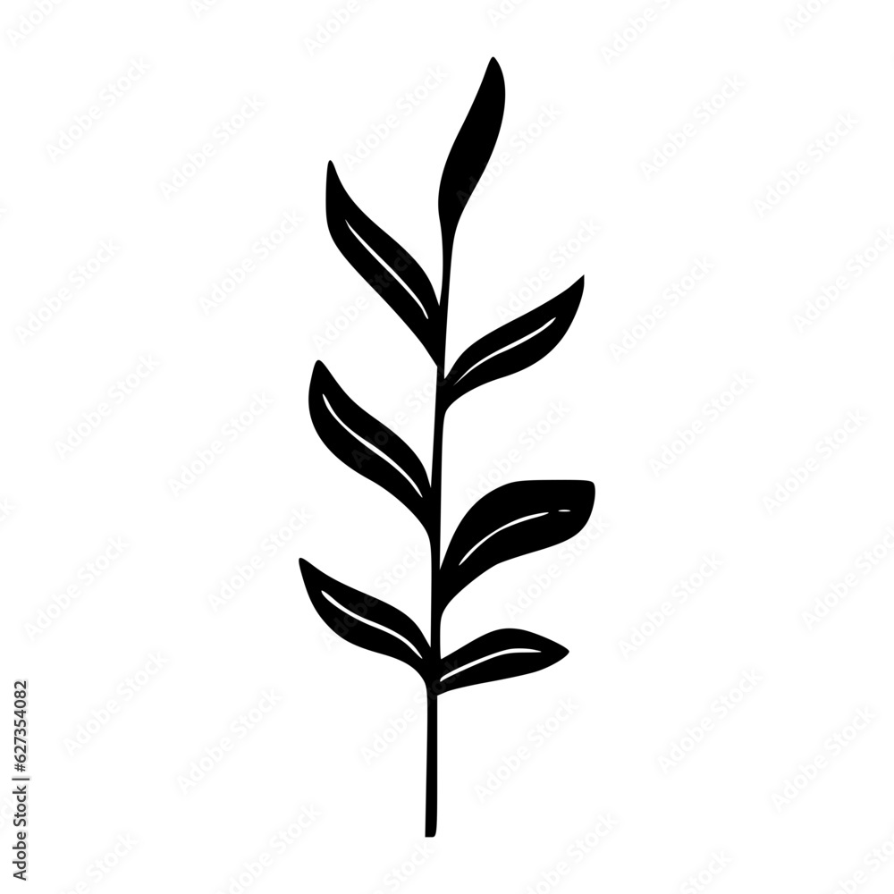 Minimalist branch with leaves icon Minimalist branch with leaves icon