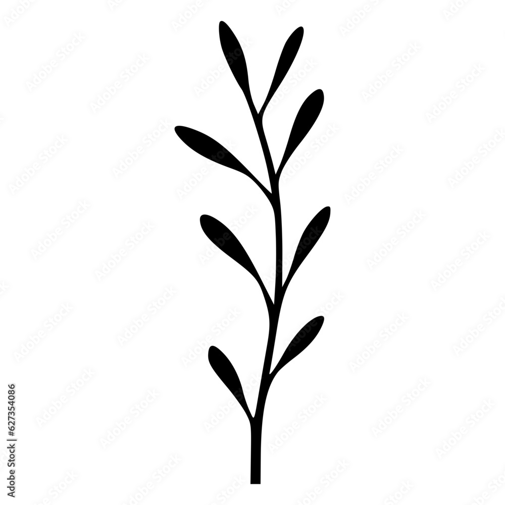 Minimalist branch with leaves icon Minimalist branch with leaves icon