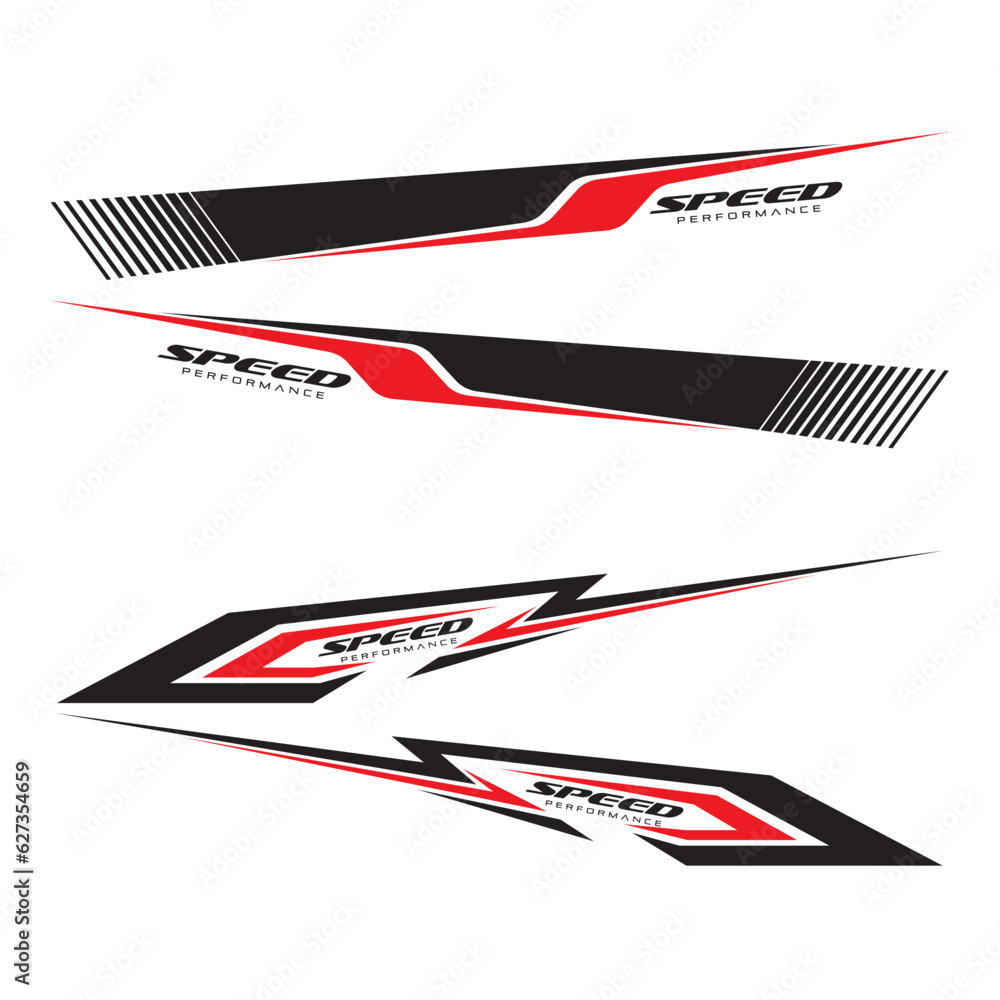Wrap Design For Car vectors. Sports stripes, car stickers black color. Racing decals for tuning