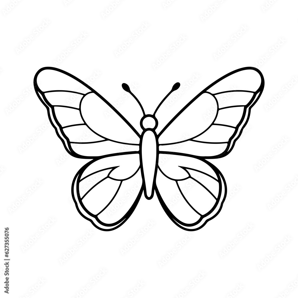 butterfly silhouette illustration, butterfly icon. butterfly silhouette illustration, butterfly icon.