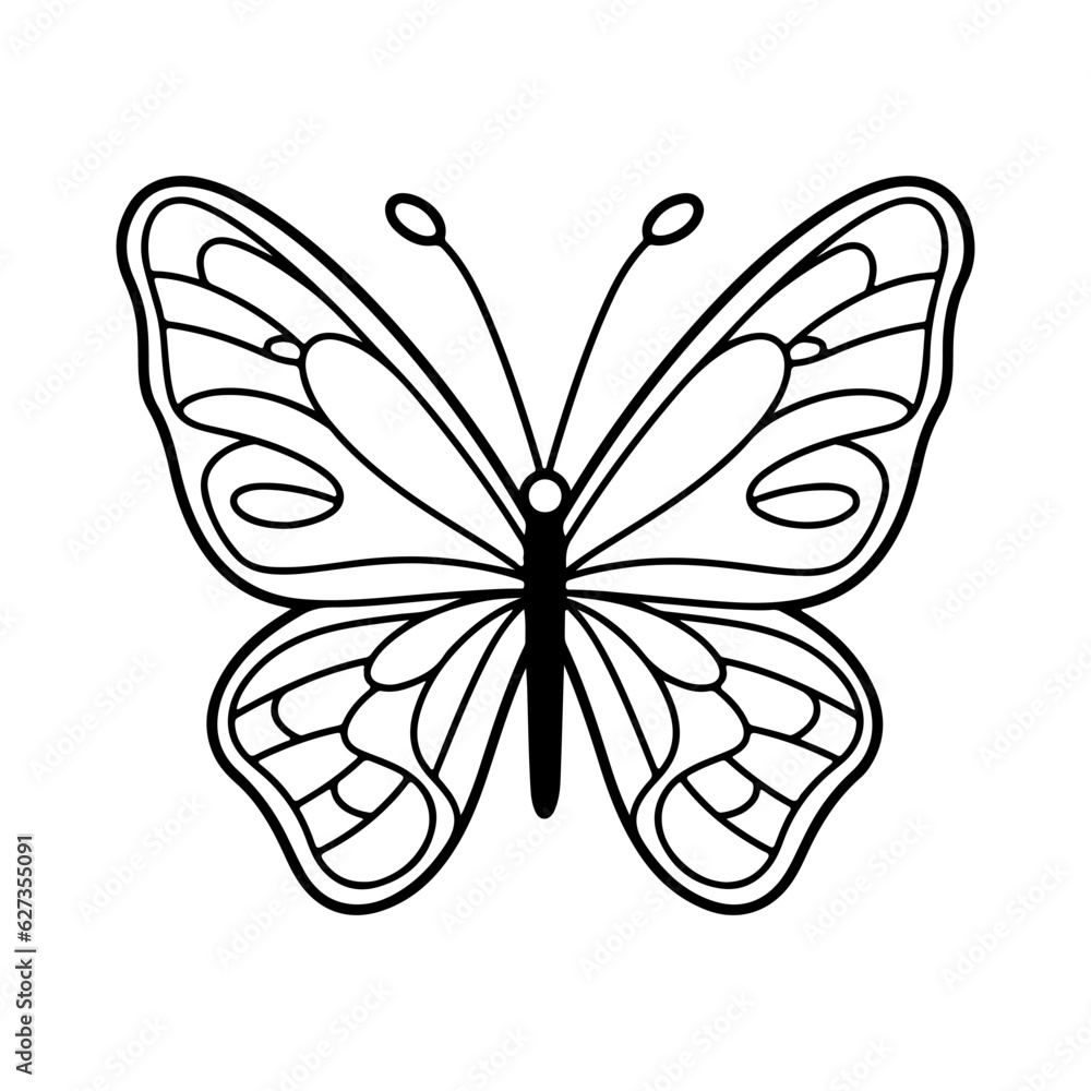 butterfly silhouette illustration, butterfly icon. butterfly silhouette illustration, butterfly icon.