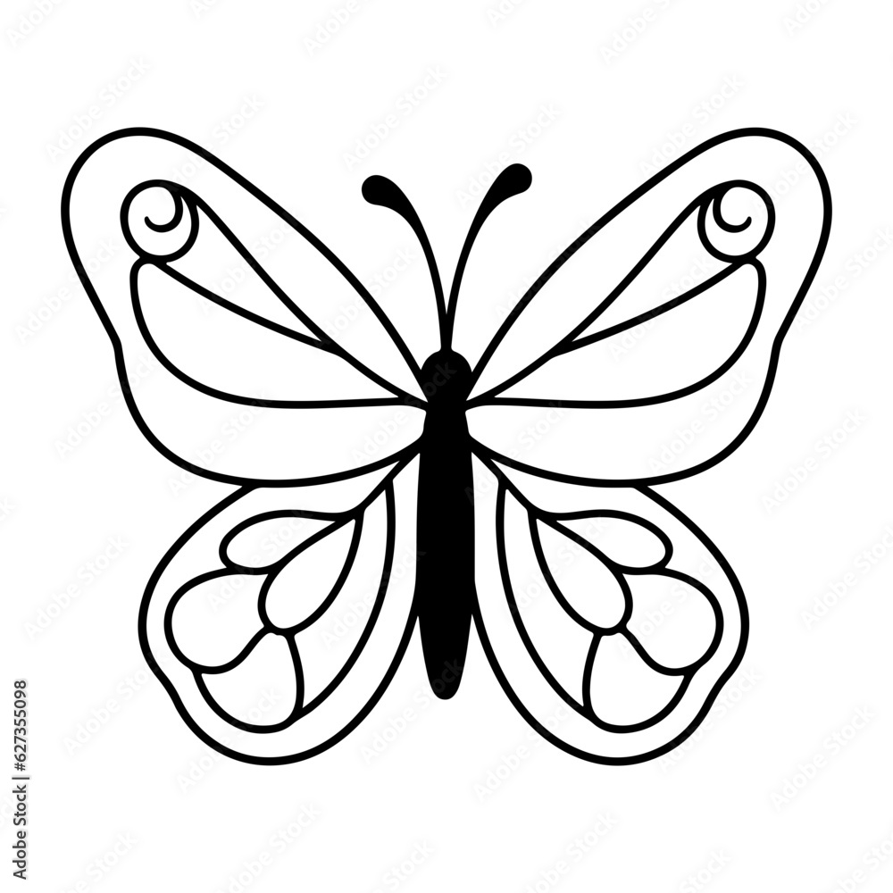 butterfly silhouette illustration, butterfly icon. butterfly silhouette illustration, butterfly icon.