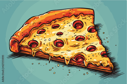 Vector illustration of a fast food pizza