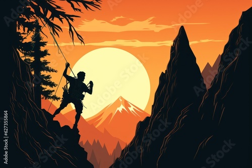 silhouette of man climbing to success  © fitpinkcat84