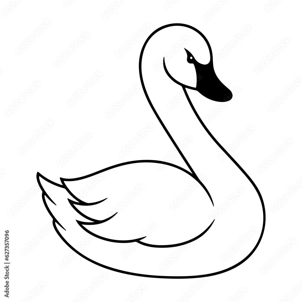 Swan icon in doodle style Swan icon in doodle style