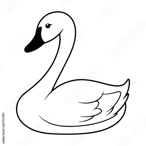 Swan icon in doodle style