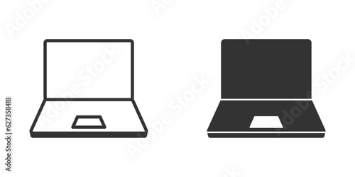 Laptop icon. Simple design. Vector illustration. © Burbuzin
