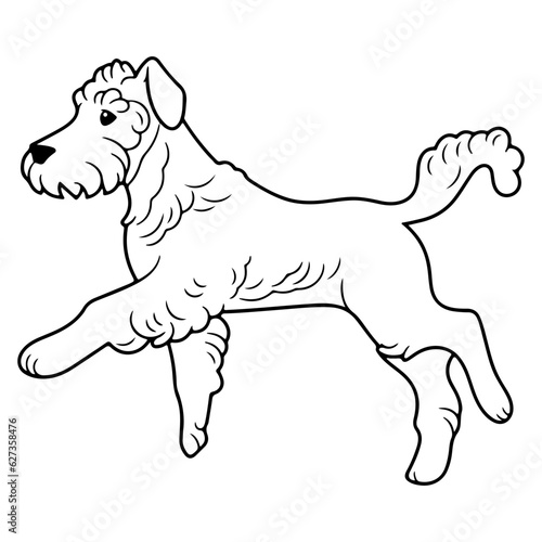 Airedale Terrier, hand drawn cartoon character, dog icon.