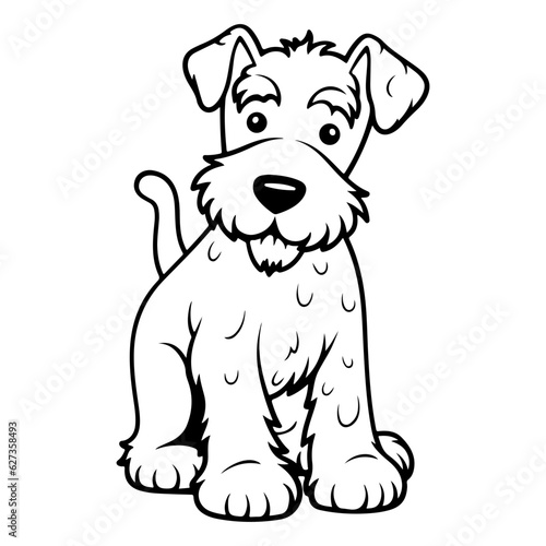 Airedale Terrier  hand drawn cartoon character  dog icon.