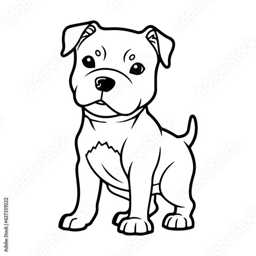 American pit bull  hand drawn cartoon character  dog icon.