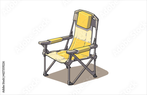 Camp Chair Vector illustration, Camping Chair flat illustration