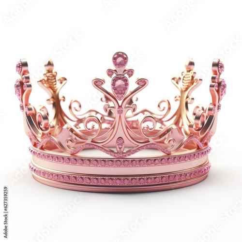 Pink princess crown isolated