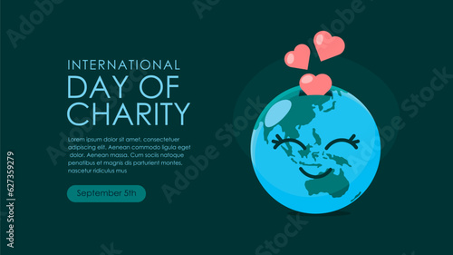 international day of charity banner template vector
