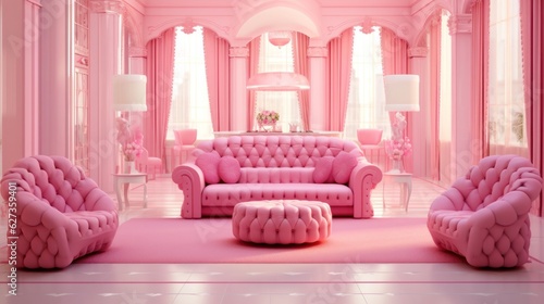 Pink princess room for doll