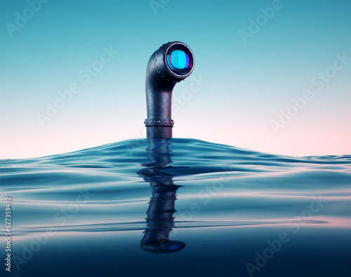 Foto Periscope above the water.
