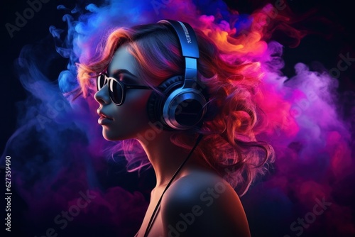 Abstract music girl background
