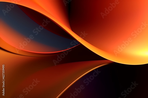 Abstract mysterious wavy fantastic beautiful background with smooth curves. Generative AI.