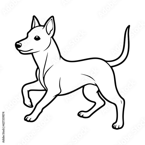Basenji  hand drawn cartoon character  dog icon.