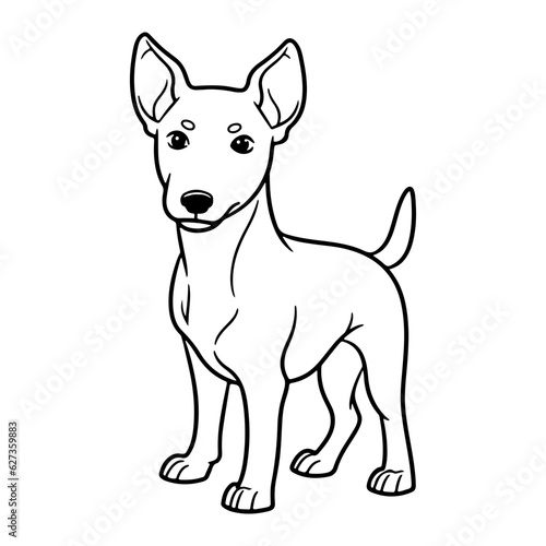 Basenji, hand drawn cartoon character, dog icon. © Asman