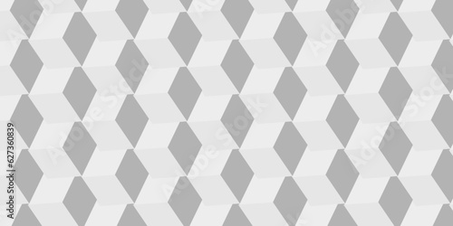 Seamless white cube pattern with stripes Seamless vector background. Simple hexagon type curved grey lines with repeat stripes texture. Light modern simple wallpaper texture.