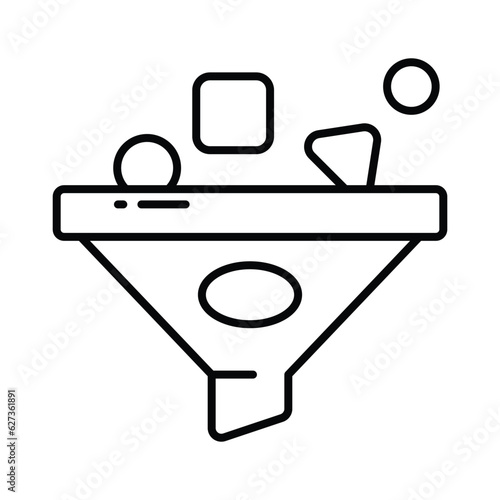 Data filtering vector design in trendy style, concept icon of data extraction